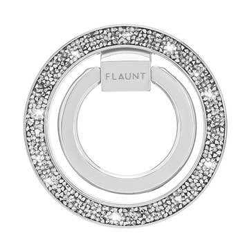 Silver Crystal Elegance Premium Magsafe Phone Ring Stand