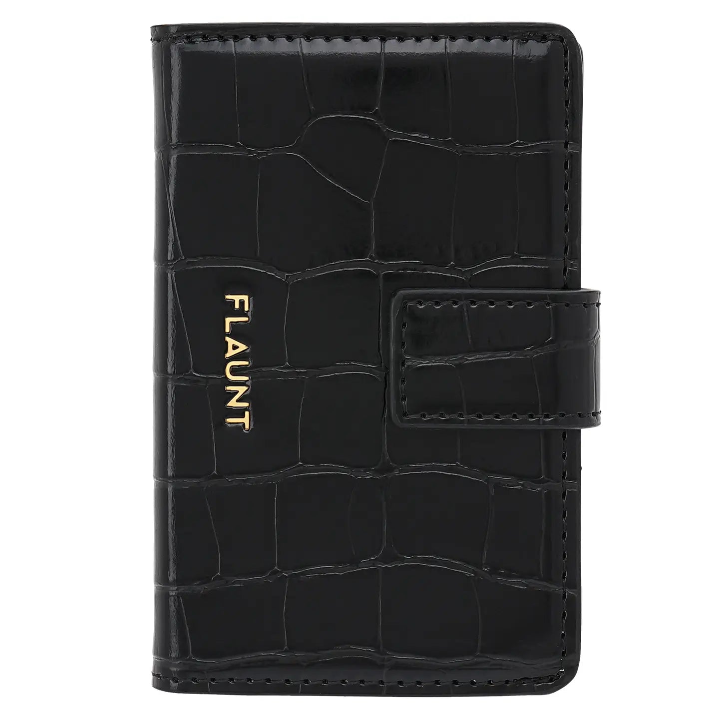 Black Crocodile Leather Magsafe Wallet
