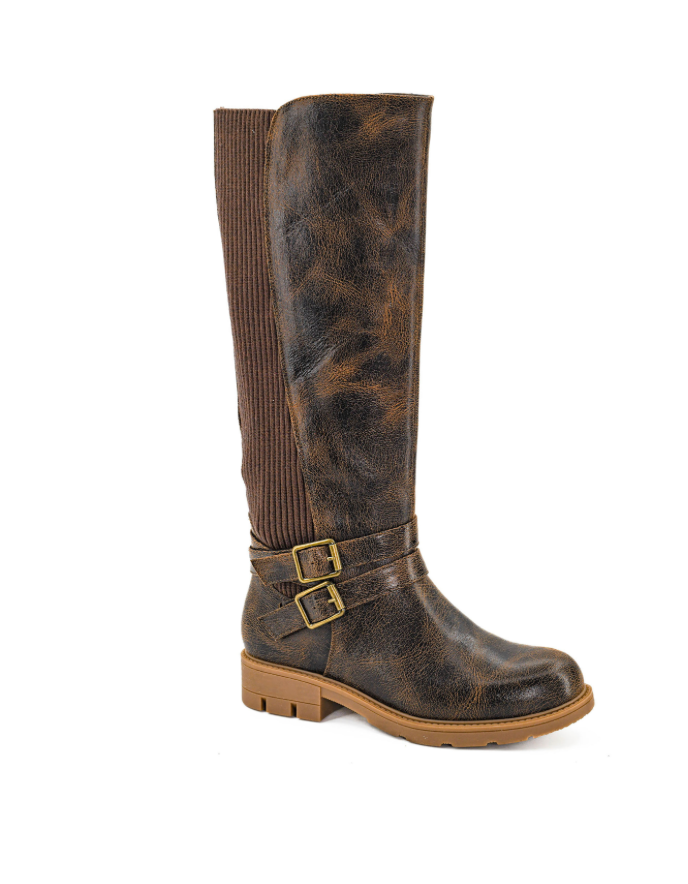 Corky's Espresso Crinkle Hay Bale Wide Calf Friendly Boots