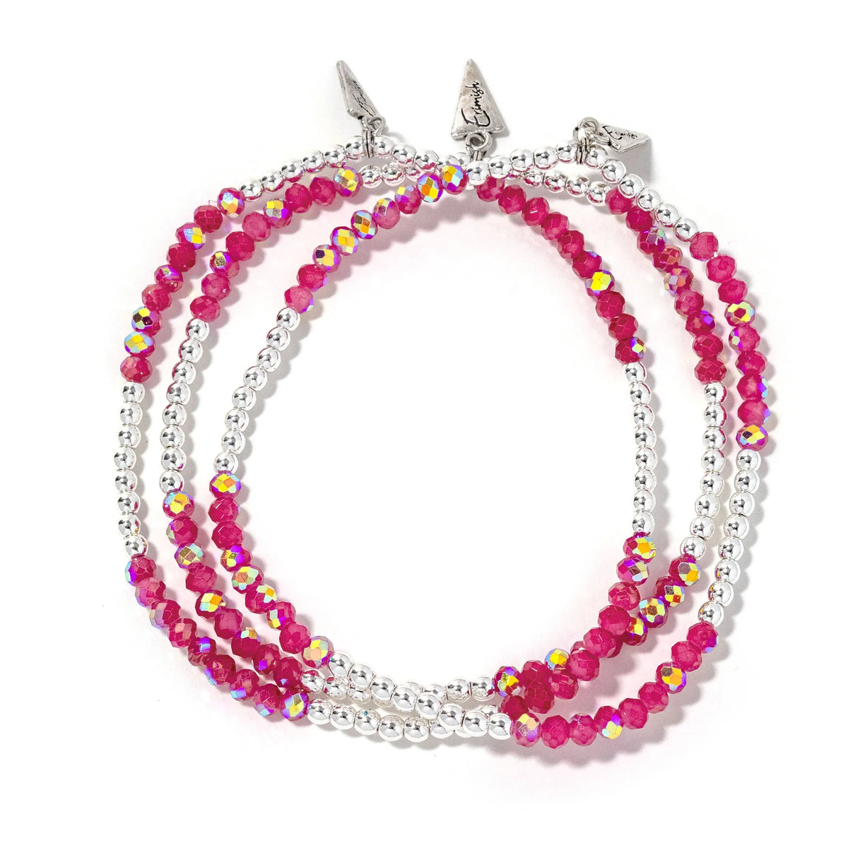 Twinkle Twinkle Anklet In Hot Pink Silver