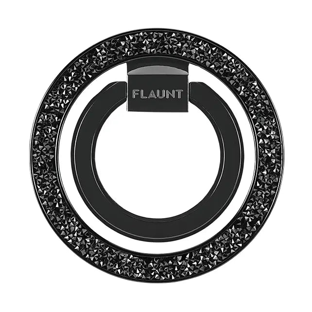 Black Crystal Elegance Premium Magsafe Phone Ring Stand