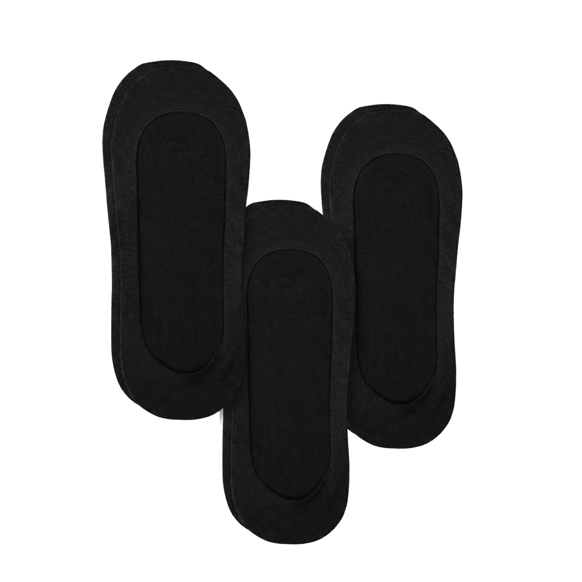 Unisex Mid-cut No Show Socks (3-pack) In Midnight Black