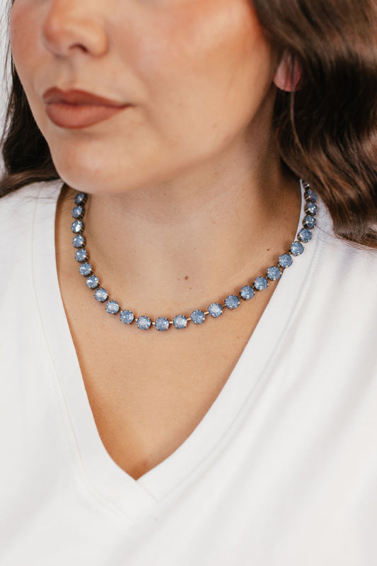 Tova Oakland Necklace in Antique Silver Denim Ignite - FINAL SALE