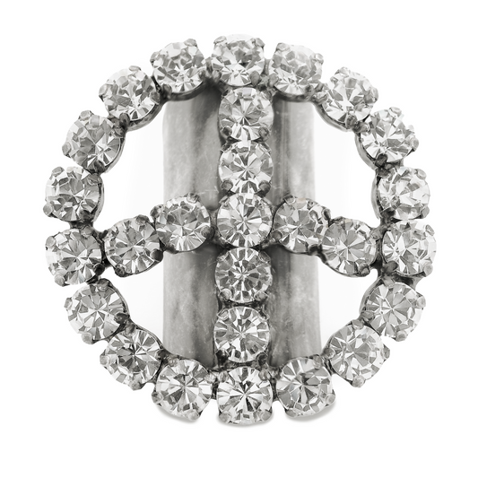 Tova Peace or Bust Ring in Antique Silver Clear