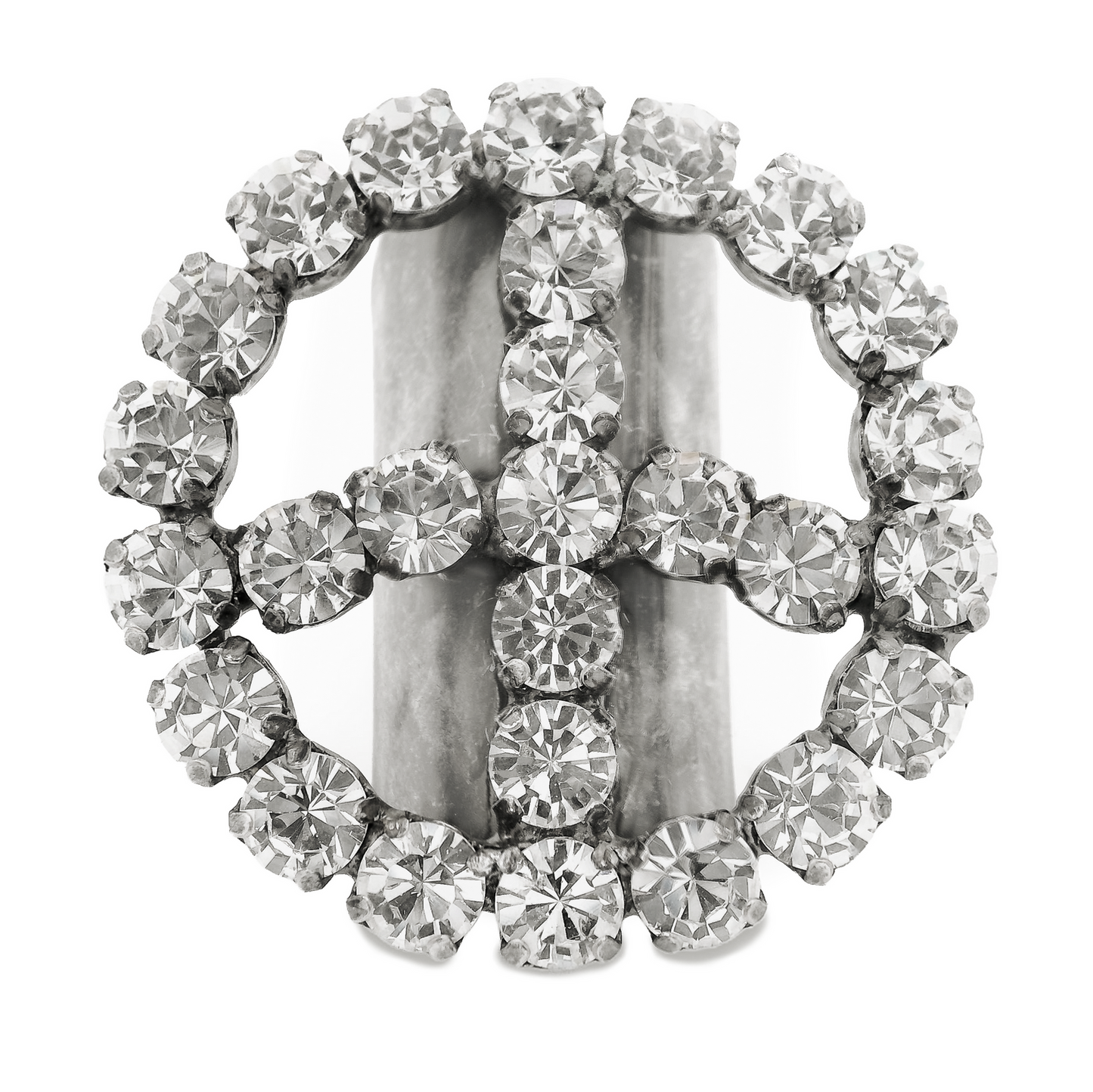 Tova Peace or Bust Ring in Antique Silver Clear