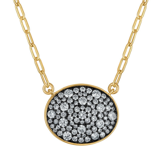 Pave Oval Shape Necklace