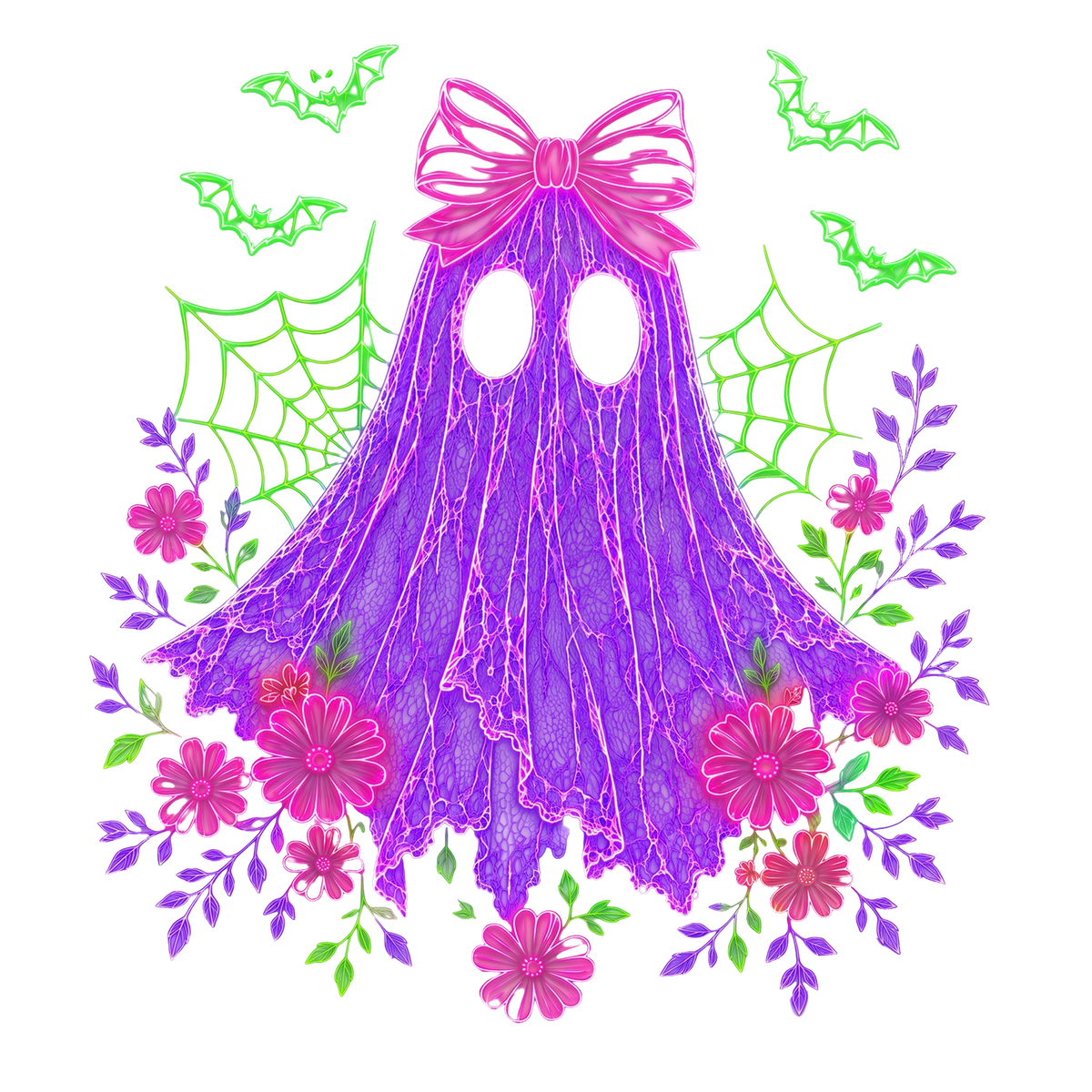 Neon Ghost Graphic Long Sleeve Tee - FINAL SALE