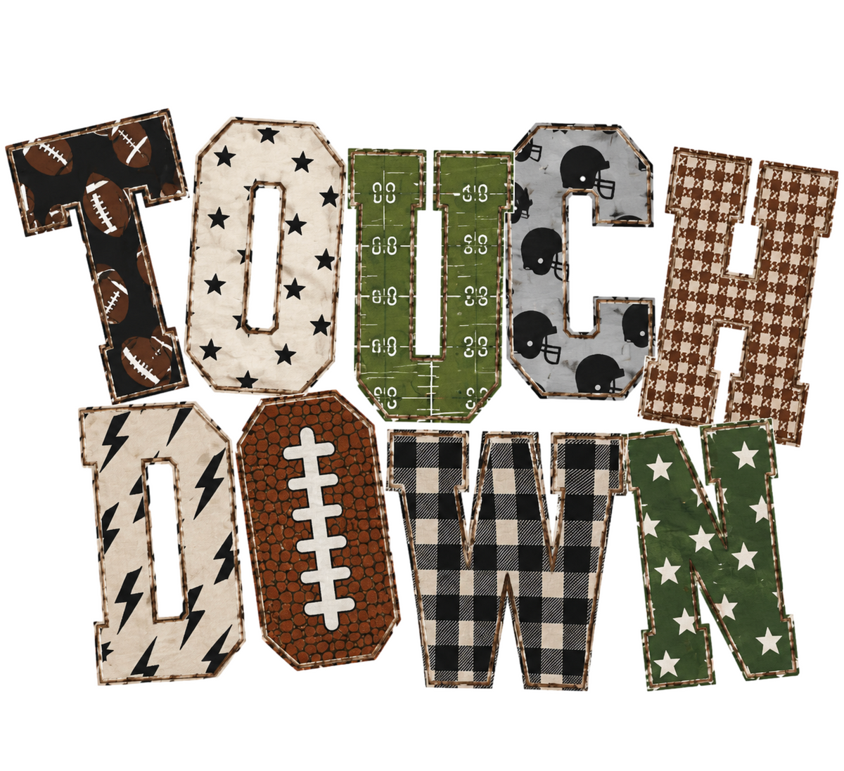 Touchdown Patchwork Graphic Pullover - FINAL SALE