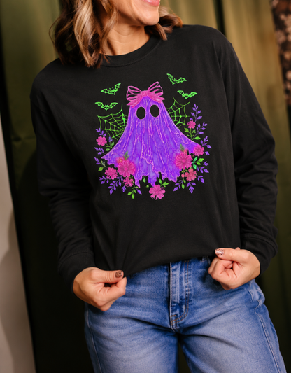 Neon Ghost Graphic Long Sleeve Tee - FINAL SALE