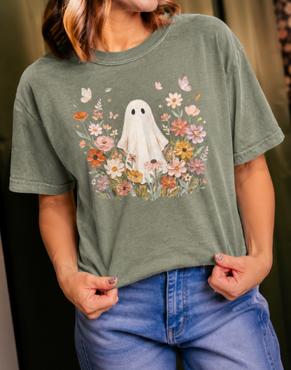 Floral Ghost Graphic Tee - FINAL SALE