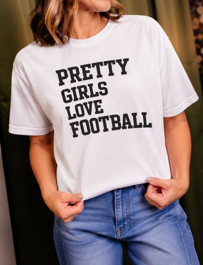 Pretty Girls Love Football Graphic Tee - FINAL SALE