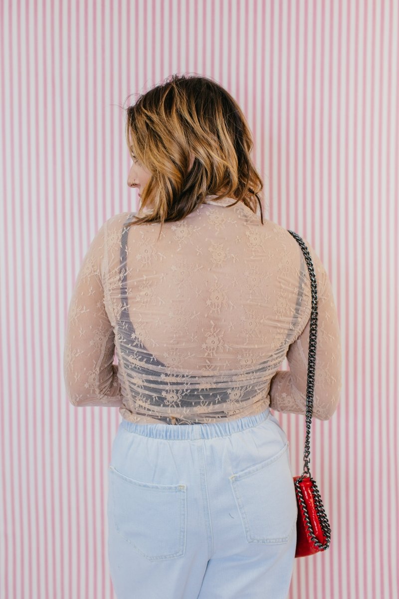 After Dark Lace Top In Nude - Macoma Boutique120 Long Sleeve