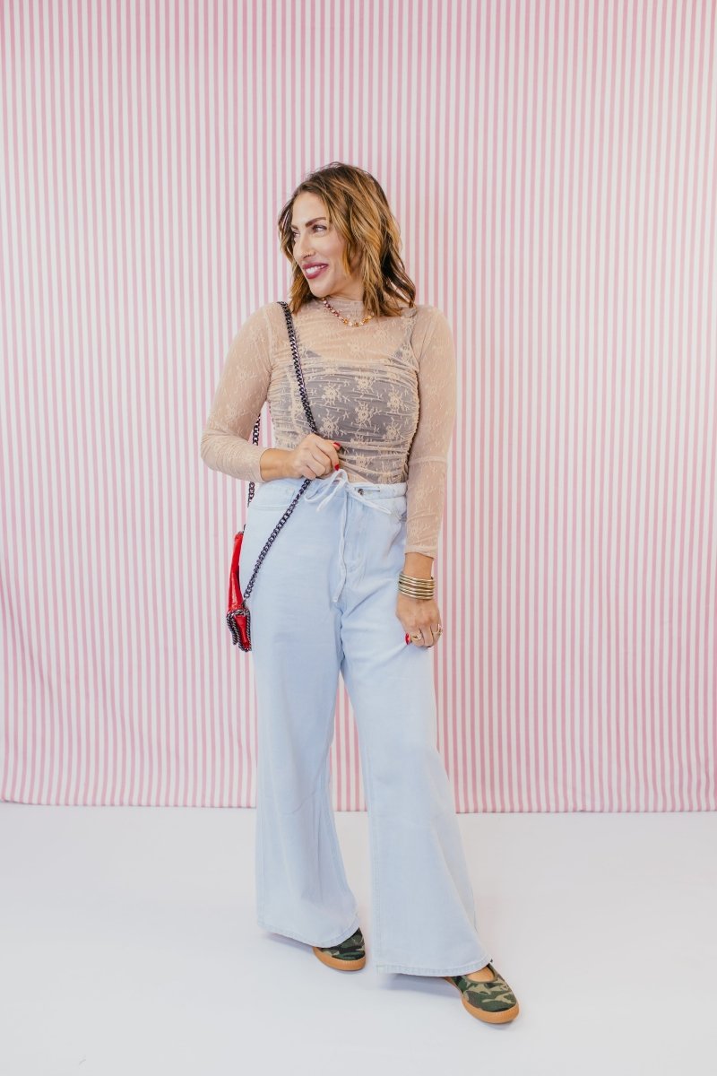 After Dark Lace Top In Nude - Macoma Boutique120 Long Sleeve