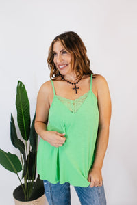 BLACK FRIDAY DEAL: Ain't Worth The Fight Tank Top in Apple Green- FINAL SALE