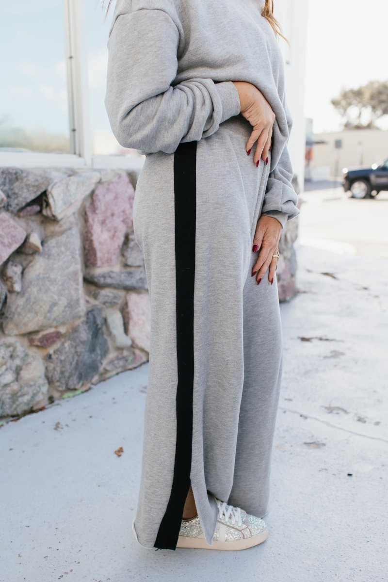 Airplane Mode On Pants In Grey & Black - Reg & Curvy - Macoma Boutique210 Other Bottoms