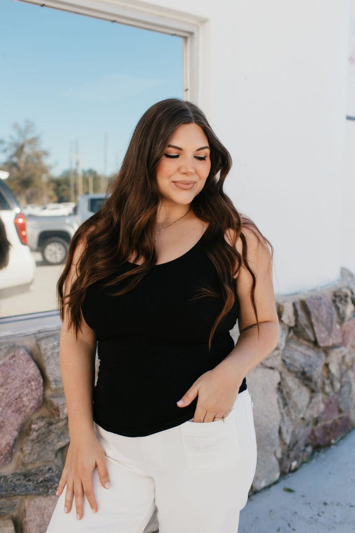 All In One Reversible Tank In Black - Reg & Curvy - Macoma Boutique110 Tanks