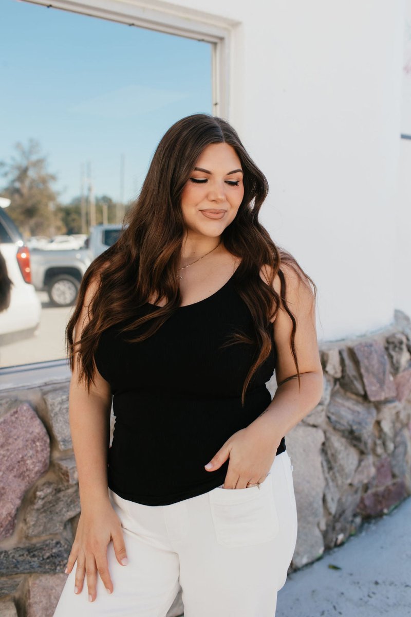 All In One Reversible Tank In Black - Reg & Curvy - Macoma Boutique110 Tanks