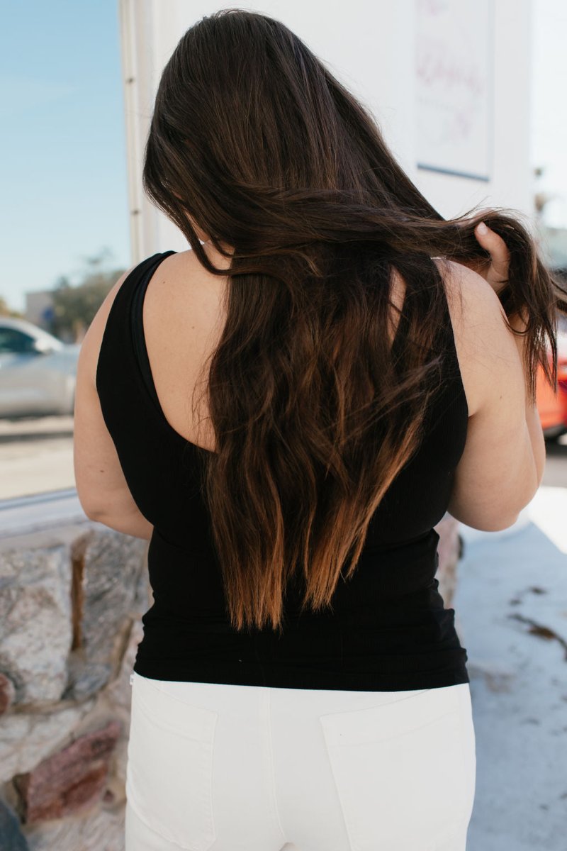 All In One Reversible Tank In Black - Reg & Curvy - Macoma Boutique110 Tanks