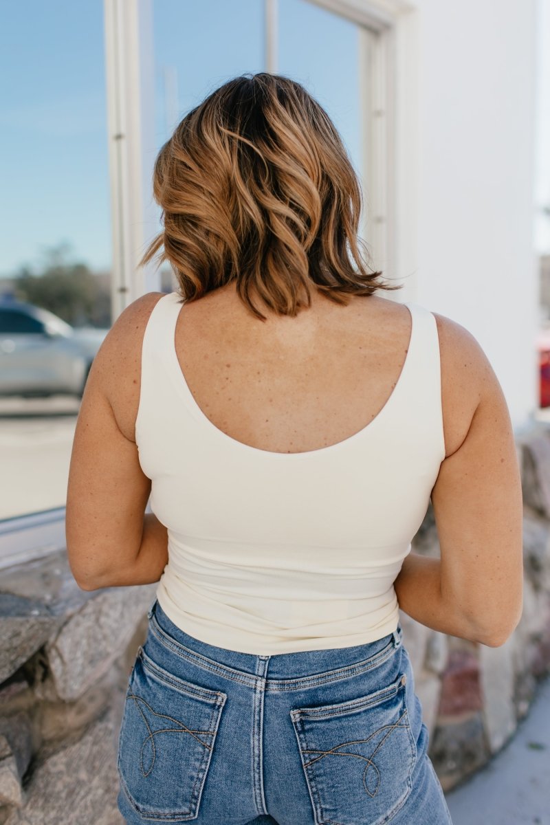 All In One Reversible Tank In Ivory - Reg & Curvy - Macoma Boutique110 Tanks