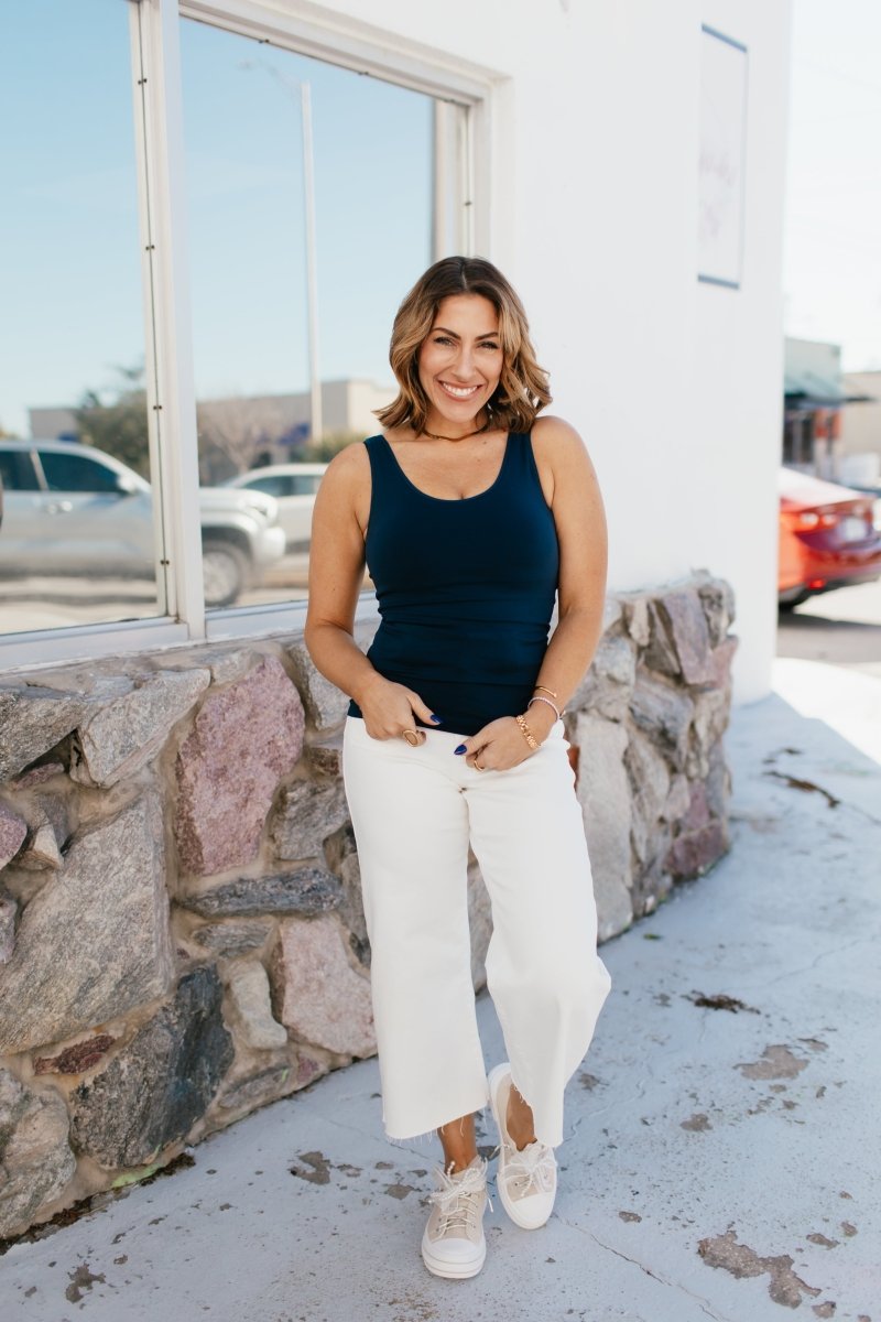 All In One Reversible Tank In Navy - Reg & Curvy - Macoma Boutique110 Tanks