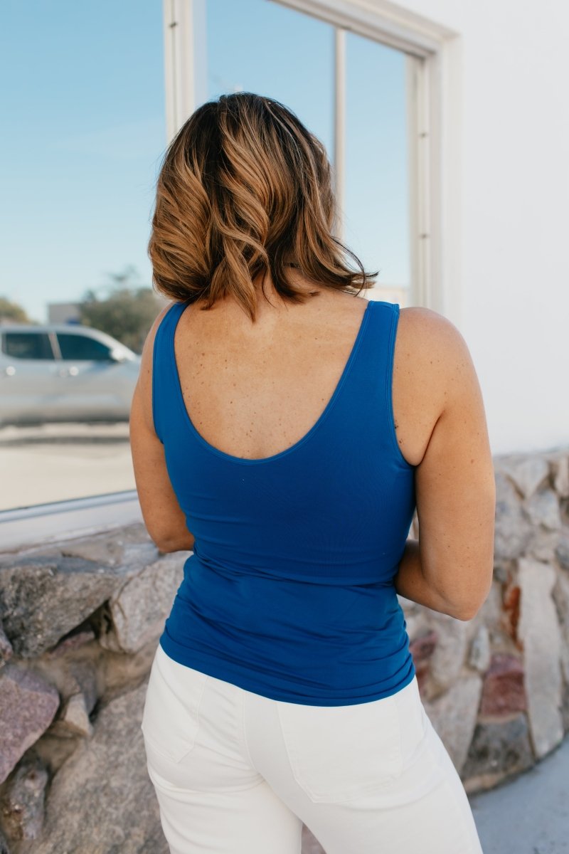 All In One Reversible Tank In Twilight Blue - Reg & Curvy - Macoma Boutique110 Tanks