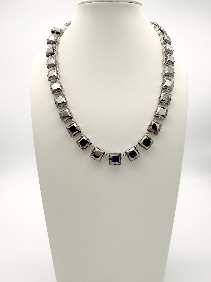 All Squared Away Necklace in Gunmetal - Macoma Boutique315 Jewelry