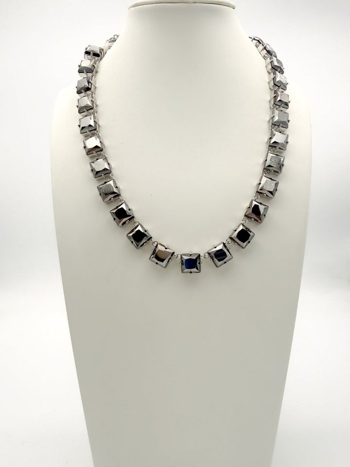 All Squared Away Necklace in Gunmetal - Macoma Boutique315 Jewelry