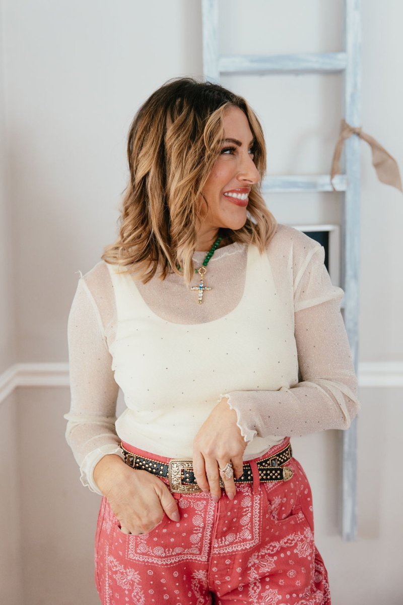All That Glitters Top - Reg & Curvy - Macoma Boutique120 Long Sleeve