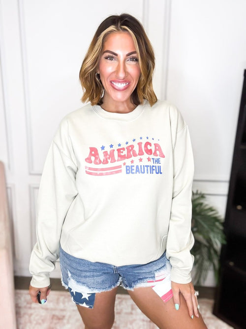 America The Beautiful Graphic Pullover - FINAL SALE - Macoma Boutique555 Presales