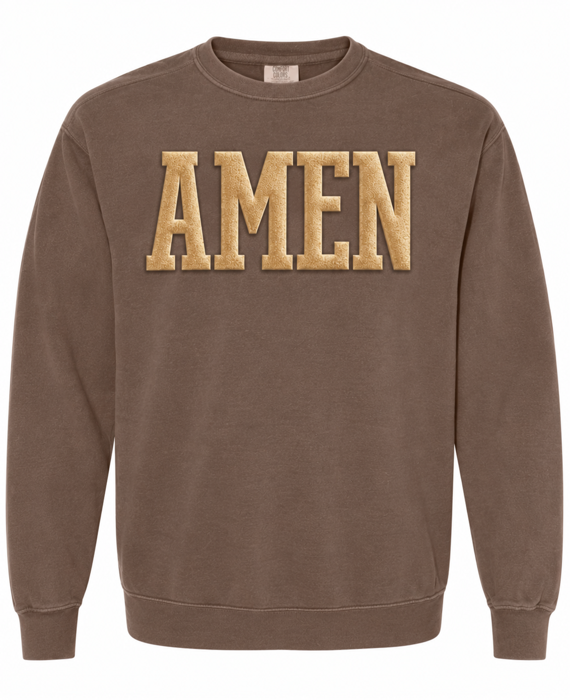 Gold Metallic Amen Graphic Pullover - FINAL SALE