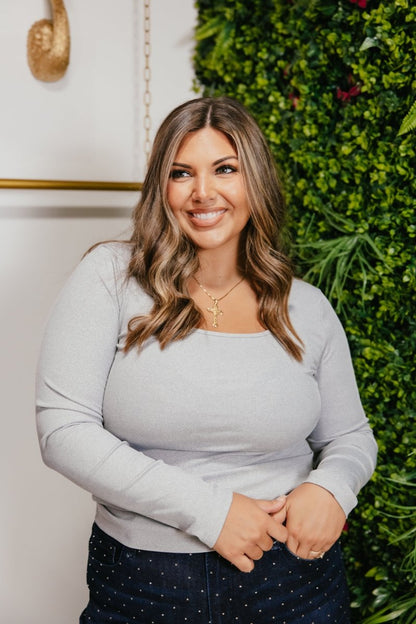 Back To Basics Top In Grey - Reg & Curvy - Macoma Boutique120 Long Sleeve