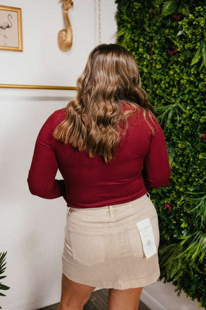 Back To Basics Top In Maroon - Reg & Curvy - Macoma Boutique120 Long Sleeve