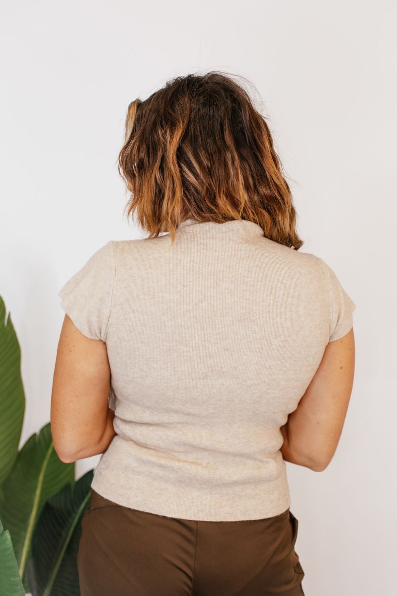 Back To The Basics Khaki Top - Macoma Boutique100 Short Sleeve
