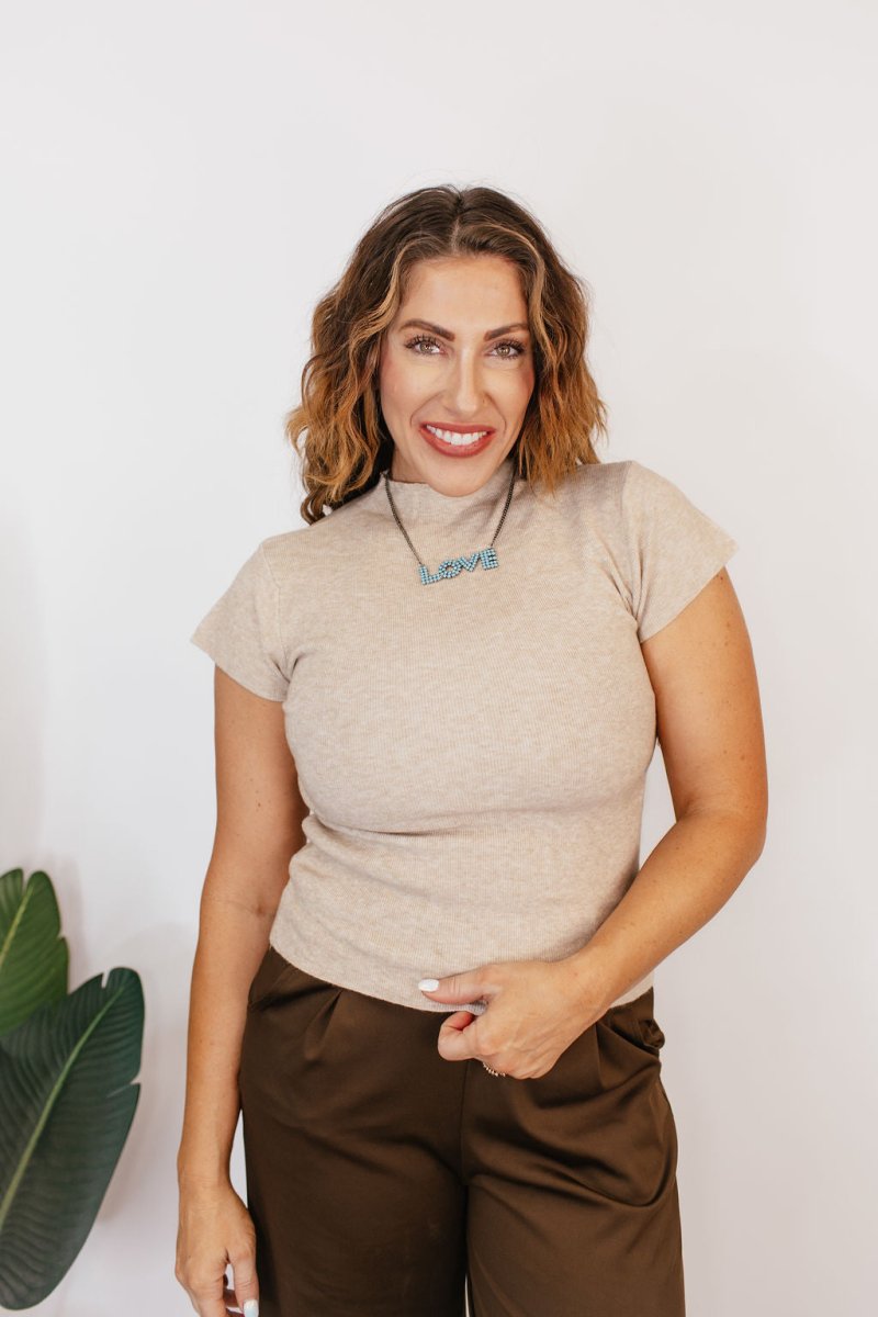 Back To The Basics Khaki Top