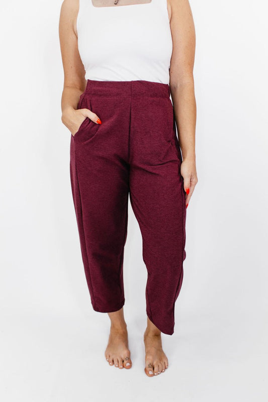 Barrel Pants in Burgundy - Reg/Curvy - Macoma Boutique210 Other Bottoms