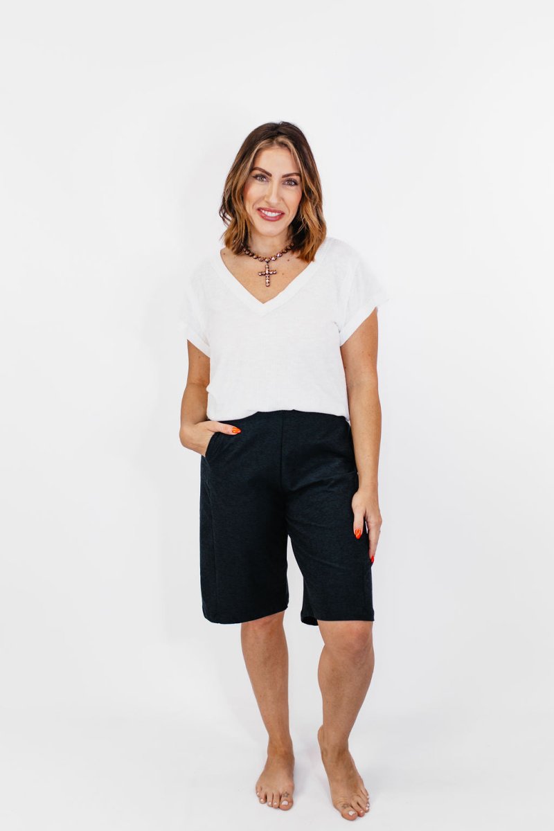 Barrel Shorts in Black - Reg/Curvy - FINAL SALE - Macoma Boutique180 Shorts