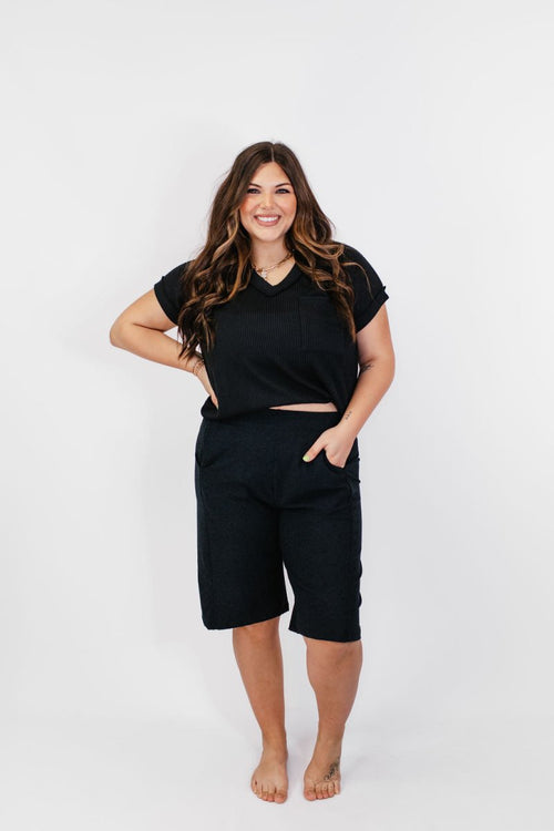 Barrel Shorts in Black - Reg/Curvy - FINAL SALE - Macoma Boutique180 Shorts