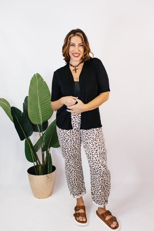 Basic Cardigan in Black - Reg/Curvy - Macoma Boutique220 Cardigans/Kimonos