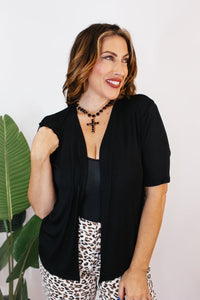 BLACK FRIDAY DEAL:Basic Cardigan in Black - Reg/Curvy- FINAL SALE