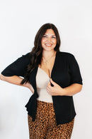 Basic Cardigan in Black - Reg/Curvy - Macoma Boutique220 Cardigans/Kimonos
