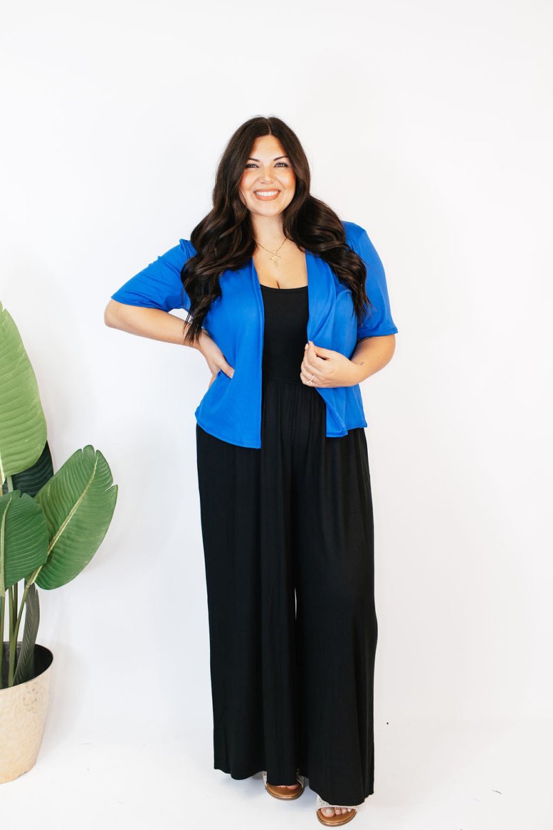 Basic Cardigan in Blue - Reg/Curvy - Macoma Boutique220 Cardigans/Kimonos
