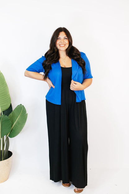 Basic Cardigan in Blue - Reg/Curvy - Macoma Boutique220 Cardigans/Kimonos