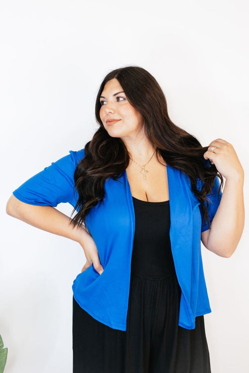 Basic Cardigan in Blue - Reg/Curvy - Macoma Boutique220 Cardigans/Kimonos