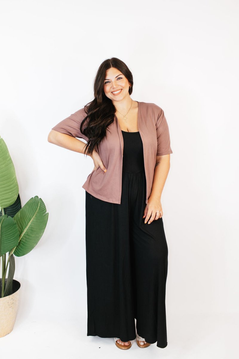 Basic Cardigan in Brown - Reg/Curvy - Macoma Boutique220 Cardigans/Kimonos