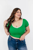 Be Glad In It Top in Green - FINAL SALE - Macoma Boutique100 Short Sleeve