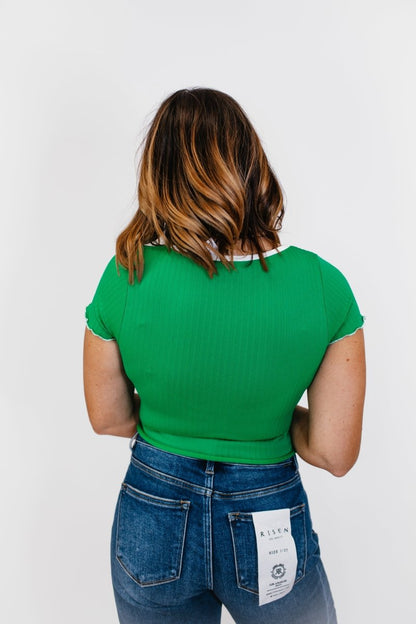 Be Glad In It Top in Green - FINAL SALE - Macoma Boutique100 Short Sleeve