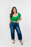 Be Glad In It Top in Green - FINAL SALE - Macoma Boutique100 Short Sleeve