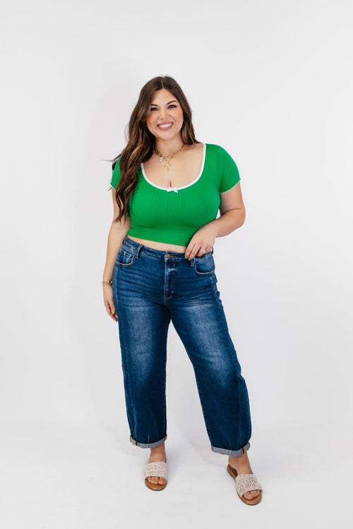 Be Glad In It Top in Green - FINAL SALE - Macoma Boutique100 Short Sleeve