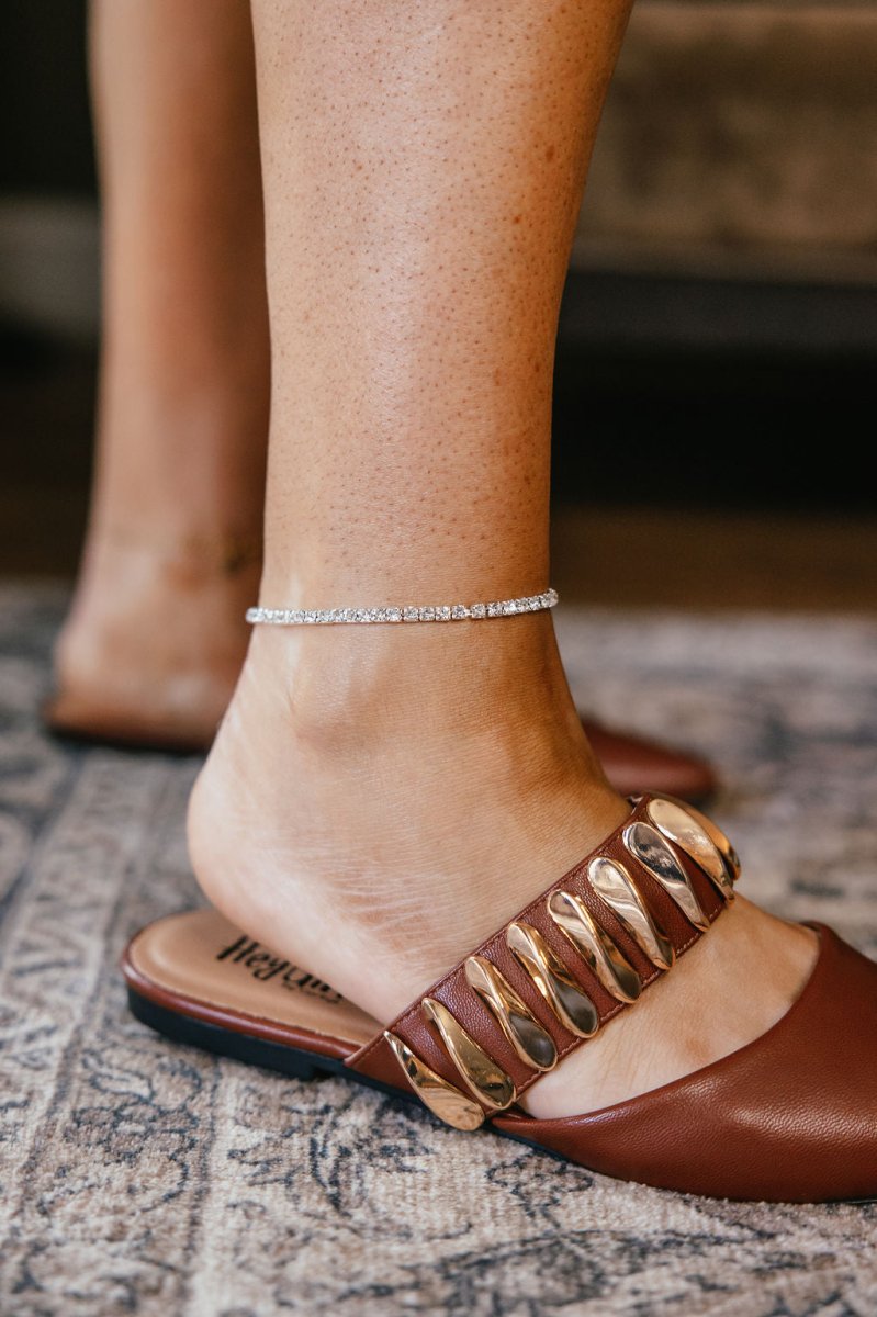Be Mine Stretch Anklet In Silver AB - Macoma Boutique315 Jewelry