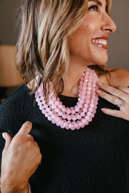 Beaded Necklace In Light Pink - Macoma Boutique310 Accessories/Jewelry